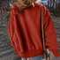 Cotton Casual Plain Crew Neck Sweatshirt