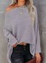 Casual Plain Cold Shoulder Blouse