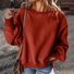 Cotton Casual Plain Crew Neck Sweatshirt