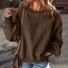 Cotton Casual Plain Crew Neck Sweatshirt