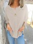 Casual Plain Crew Neck Blouse