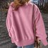 Cotton Casual Plain Crew Neck Sweatshirt