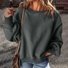 Cotton Casual Plain Crew Neck Sweatshirt