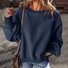 Cotton Casual Plain Crew Neck Sweatshirt