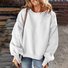 Cotton Casual Plain Crew Neck Sweatshirt