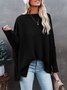 Casual Plain Cold Shoulder Blouse