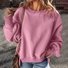 Cotton Casual Plain Crew Neck Sweatshirt