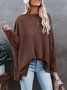Casual Plain Cold Shoulder Blouse