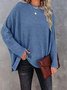 Casual Plain Cold Shoulder Blouse