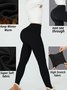 Plain Sports Regular Fit High-waisted Leggings Elastic Warm PlushLong Autumn And Winter Plush Warm Slimming And Tummy-controlling Yoga Pants Leggings