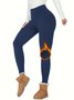 Plain Sports Regular Fit High-waisted Leggings Elastic Warm PlushLong Autumn And Winter Plush Warm Slimming And Tummy-controlling Yoga Pants Leggings