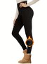 Plain Sports Regular Fit High-waisted Leggings Elastic Warm PlushLong Autumn And Winter Plush Warm Slimming And Tummy-controlling Yoga Pants Leggings