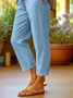 Women's  H-Line Baggy Pants Daily Going Out Pants Blue Casual Printing Plain Spring/Fall Pants