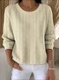 Cotton Vintage Crew Neck Geometric Sweater