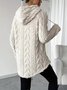 Women's Solid Color Hooded Long-Sleeved Plush Mid-Length Sweatshirt