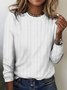 Women Striped Crew Neck Vintage Long Sleeve T-shirt