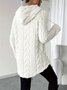 Women's Solid Color Hooded Long-Sleeved Plush Mid-Length Sweatshirt