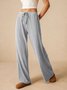 Women's  Elastic Waist H-Line Wide Leg Pants Daily Going Out Pants Khaki Casual Split Joint Plain Spring/Fall Pants