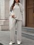 Women's Split Joint Plain Daily Going Out Two-Piece Set Apricot Casual Spring/Fall Top With Pants Matching Set