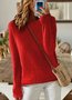 Women's Solid Color Long-Sleeved Round Neck Pullover Thin Knitted Bottoming Shirt