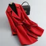 Women's Autumn And Winter Contrast Color Long Sleeve Woolen Coat
