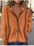 Women's Solid Color Retro Cardigan Sweater Loose Coat Versatile Fashion Top