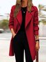 Women's Autumn And Winter Contrast Color Long Sleeve Woolen Coat