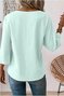 Women Plain Crew Neck Casual Long Sleeve T-shirt