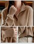 Women's Solid Color Retro Cardigan Sweater Loose Coat Versatile Fashion Top