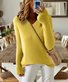 Women's Solid Color Long-Sleeved Temperament Knitted V-Neck Inner Sweater Versatile Fashion Slim Fit