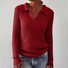 Women's Solid Color Long Sleeve Sweater Lapel Slim Fit Vintage Knit Top