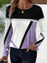 Women Abstract Crew Neck Casual Long Sleeve T-shirt
