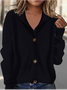 Women's Solid Color Retro Cardigan Sweater Loose Coat Versatile Fashion Top