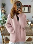 Women's Solid Color Autumn And Winter Thick Retro Sweater Long Sleeve Pocket Cardigan