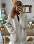 Women's Solid Color Autumn And Winter Thick Retro Sweater Long Sleeve Pocket Cardigan