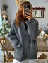 Women's Solid Color Autumn And Winter Thick Retro Sweater Long Sleeve Pocket Cardigan