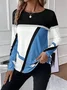 Women Abstract Crew Neck Casual Long Sleeve T-shirt