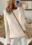 Women's Solid Color Long-Sleeved Round Neck Pullover Thin Knitted Bottoming Shirt