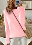 Women's Solid Color Long-Sleeved Round Neck Pullover Thin Knitted Bottoming Shirt