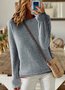 Women's Solid Color Long-Sleeved Round Neck Pullover Thin Knitted Bottoming Shirt