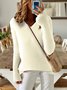 Women's Solid Color Long-Sleeved Temperament Knitted V-Neck Inner Sweater Versatile Fashion Slim Fit