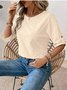 Women Plain Crew Neck Casual Long Sleeve T-shirt