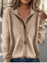 Women's Solid Color Retro Cardigan Sweater Loose Coat Versatile Fashion Top