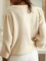 Casual V Neck Plain Cardigan
