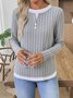 Women Plain V Neck Casual Long Sleeve T-shirt