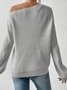 Casual Regular Fit Off The Shoulder Sweater