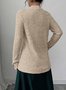 Women's Solid Color Cardigan Ribbed Brushed Stitching Long-Sleeved Jacket