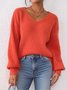 Plain Cotton Casual Regular Fit Sweater