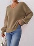 Plain Cotton Casual Regular Fit Sweater