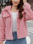 Autumn And Winter New Style Fur Plush Cardigan Lapel Short Buckle Regular Fit Coat